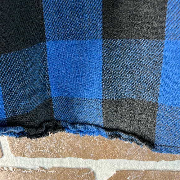 Kittery Trading Post Vintage Flannel Shirt blue black plaid USA grunge - Picture 7 of 11